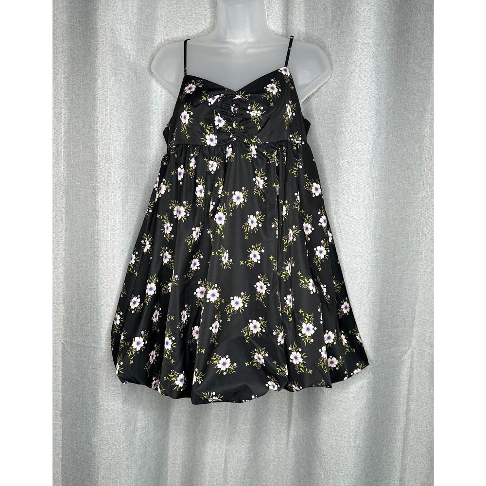 New Free People Mini Dress Medium Floral Fairycore Bubble Hem Festival
